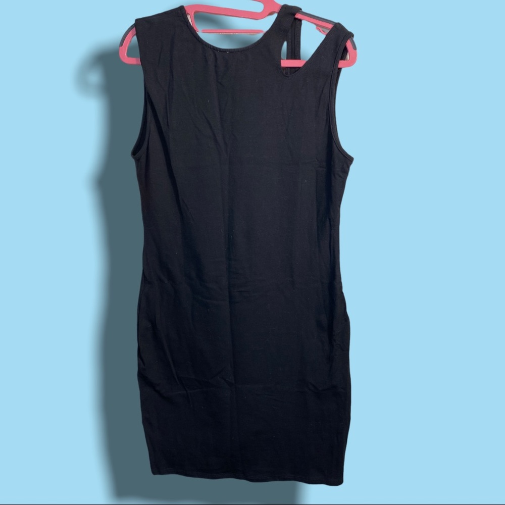 Guru Active womens ladies bodycon dress cutouts NWT size large black workout